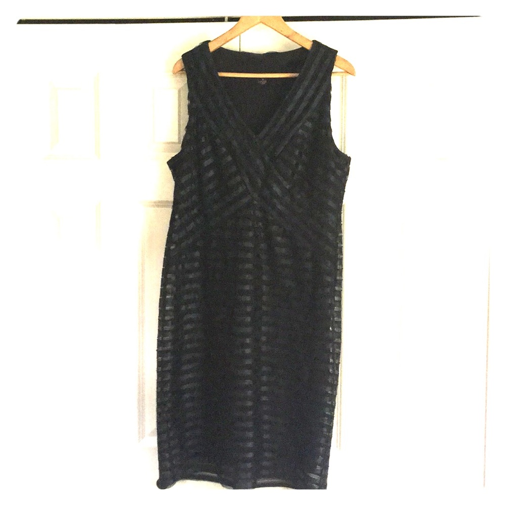 Blue and black semi-formal dress by Robbie Bee